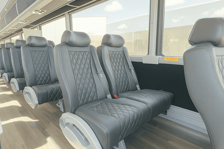 interior of Charter Bus Rental Burnsville charter bus